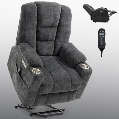 Power Lift Recliner Chair With Massage Heat Function And Dual Charging Ports