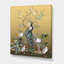 Chinoiserie avec oiseaux et pivoines VI - peinture sur toile-59283855-59365866-119727802