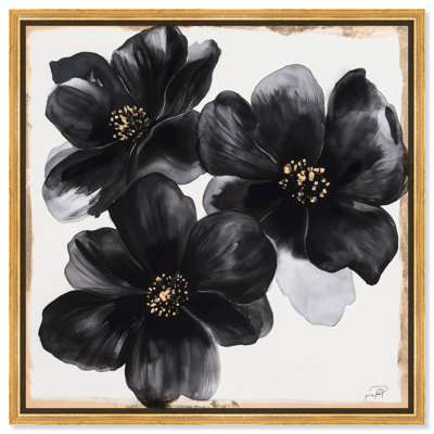 «Enigma Black and Gold III», art floral élégant par Art Remedy