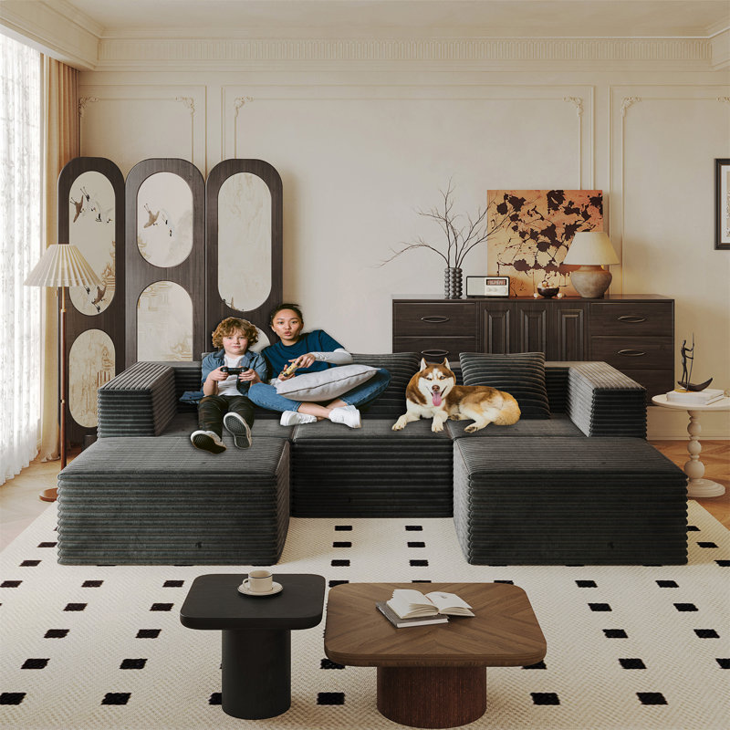 Canapé modulaire modulaire avec siège profond, mousse à mémoire de forme haute densité et installation sans outil pour un confort ultime.