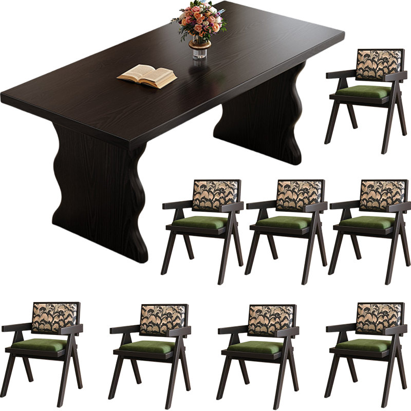 Ensemble de salle à manger Black Wood, H 29,9 po x L 70,9 po x l 30,7 po