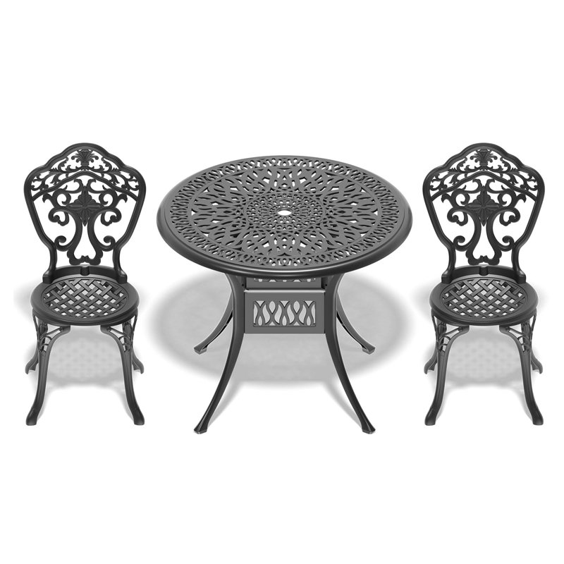 3-Piece Set Of All-Weather Cast Aluminum Dining Furniture Set With Frame
