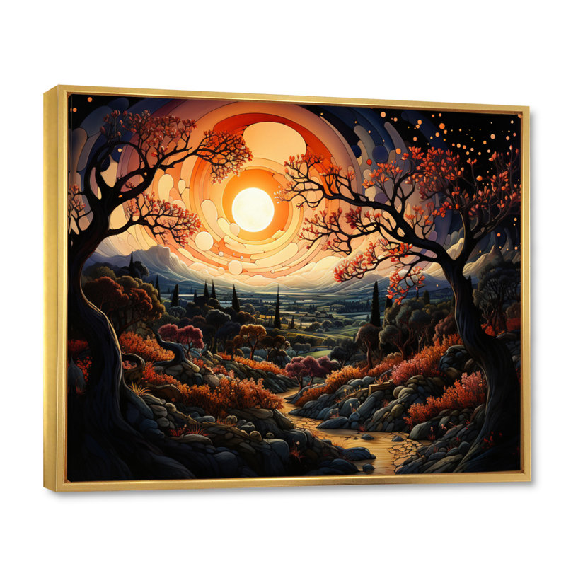 Judaism Orchard Of Righteousness II - Spiritual Wall Art Prints, H 12 po x l 20 po x P 1 po, Cadre flottant doré