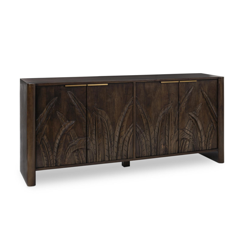 Ledro Wood 4Dr Buffet White Wash, Brown