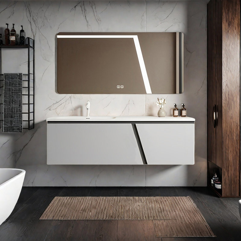 Simple and modern style bathroom cabinet, 55"