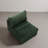 Upholstered Green Faux Rabbit Fur Flannel Armless Chair with Pillow Back, Single Chair Module Part For Sectional Sofa-1671411241