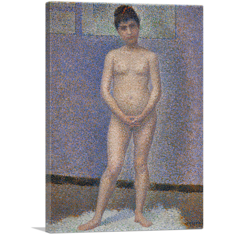 «Model Front View 1887» par Georges Seurat, reproduction d'art sur toile tendue, H 26 po x l 18 po x 1,5 po
