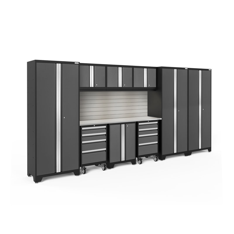 Bold Series 10 Piece Complete Storage System Set, Gray/Silver, LED Light, Stainless Steel