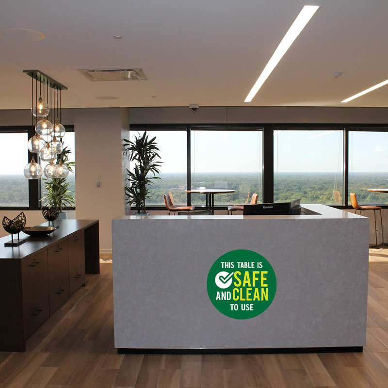 This Table is Safe and Clean to Use Business Sign