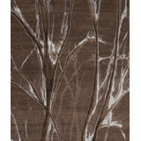 Modern Tibet Hand Knotted Abstract Area Rug in Brown