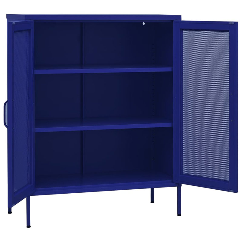 Harstad Storage Cabinet 80x35x101,5 cm Steel, Navy Blue