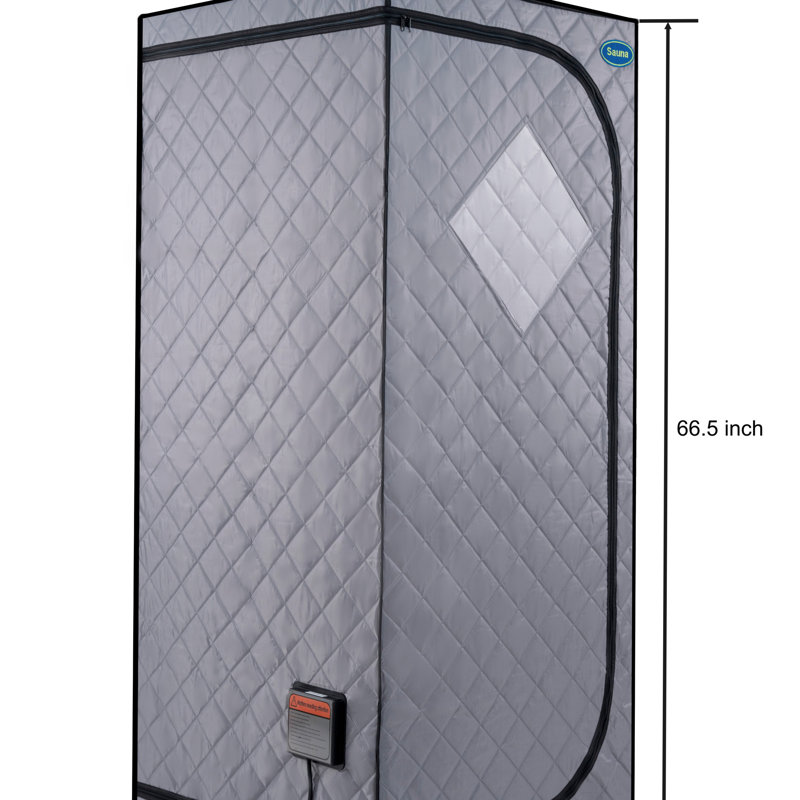 Portable Full Size Grey Infrared Sauna Tent–Personal Home Spa, With Infrared Panels, Heating Foot Pad, Controller, Foldable Chair ,Reading Light. Easy To Install. Fast Heating, With FCC Certification