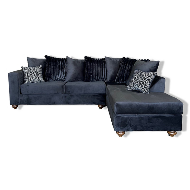 Reimar Upholstered L-Shaped Sectional Right Hand Facing, Brown Fabric