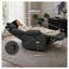 Fauteuil inclinable à bascule pivotant en chenille gris foncé avec coussin de cou amovible
