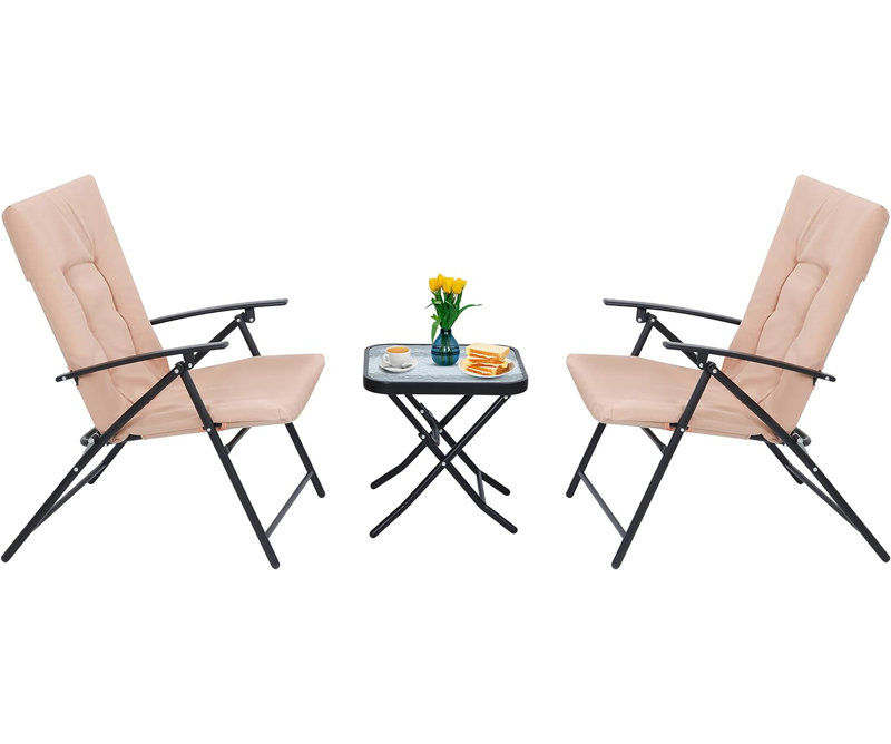 Raimer 2 - Person Patio Dining Set with Square Table , Cushions Included