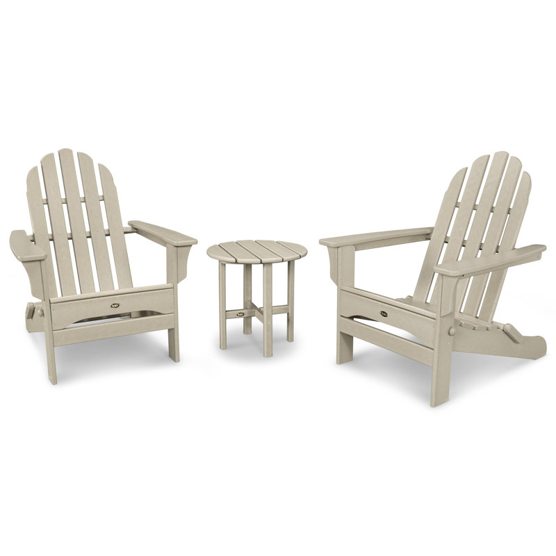 Ensemble Adirondack pliant POLYWOOD avec table d'appoint Cape Cod, Château de sable