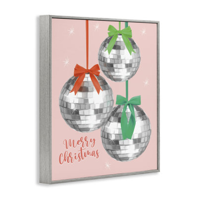 «Merry Christmas Disco Balls», art giclée encadré, design par House Fenway
