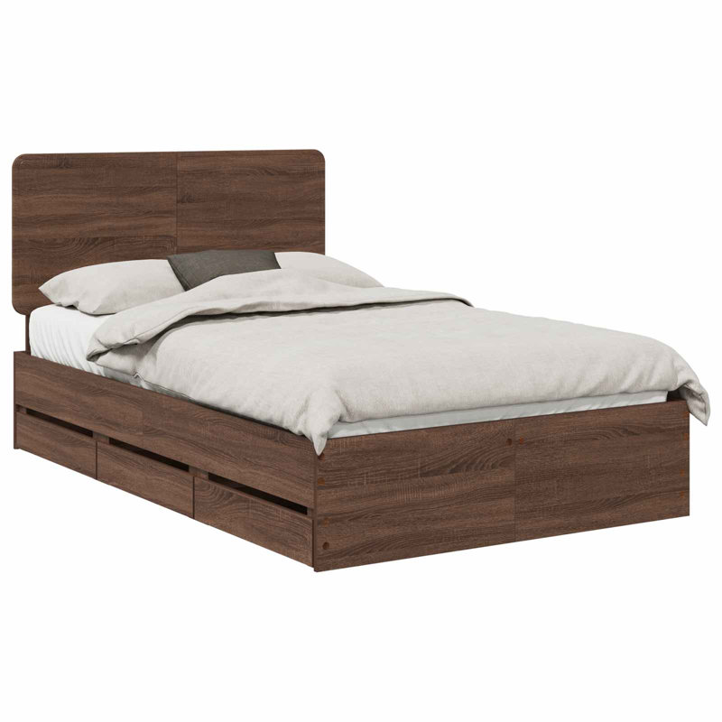 Bed, Small Double (4'), Brown Oak