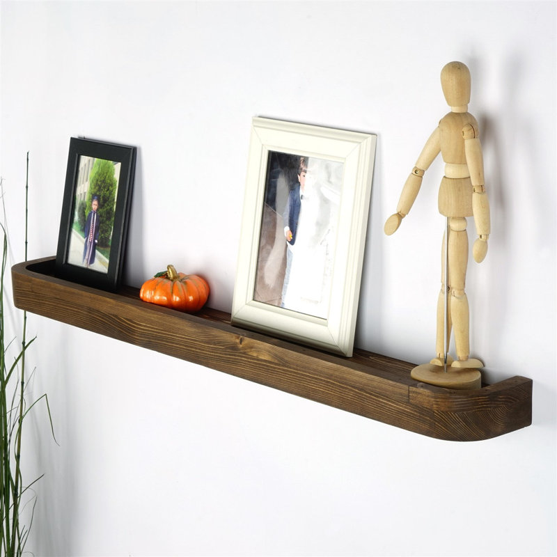 Tablette flottante en bois massif Seman, Noyer