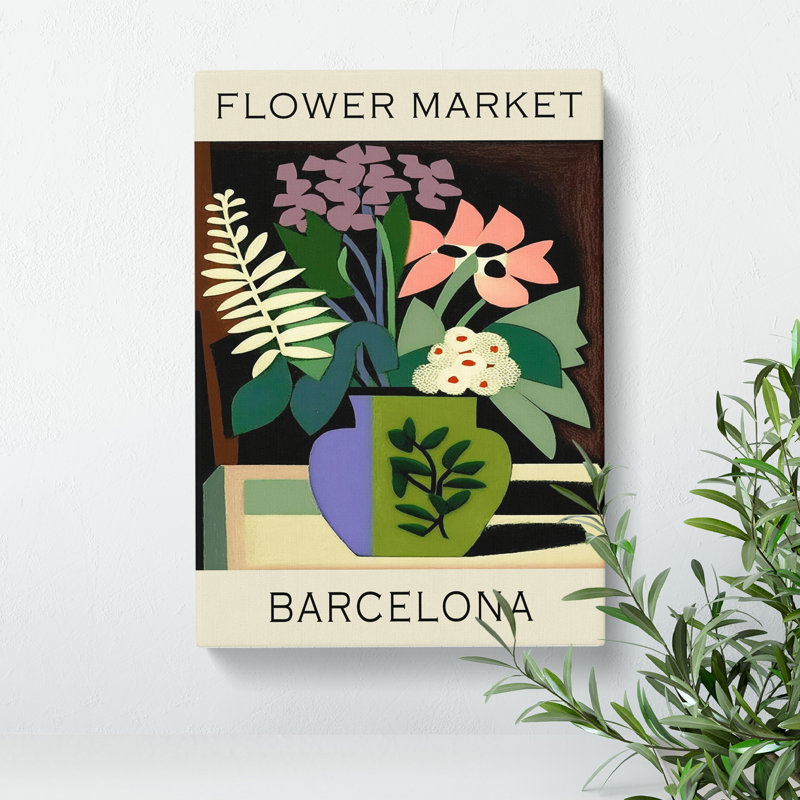 Barcelona Flower Market Exhibition No.5 - Wrapped Canvas, 91cm H x 60cm W x 3cm D