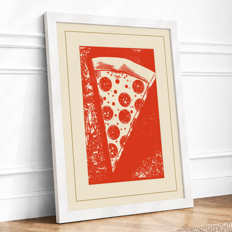 Pizza Pop Modern - Framed Print, A1 - 84.1 x 59.4 cm, White
