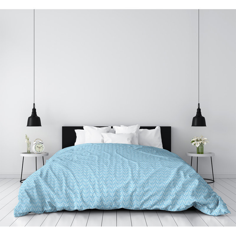 Housse de couette simple Katelyn Elizabeth, Housse de couette pour grand lit, Polyester brossé, Bleu sarcelle