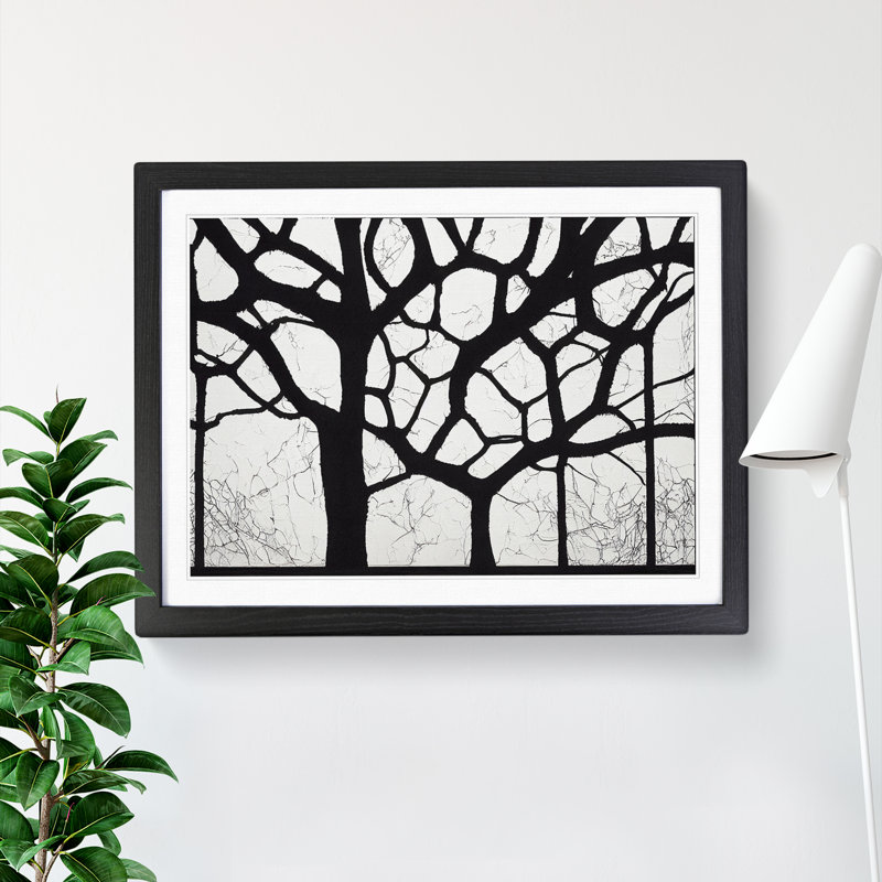 Artsy Trees - Single Picture Frame Print, Black, 46cm H x 64cm W