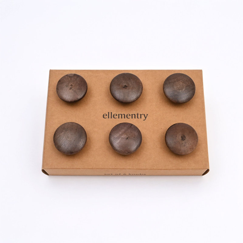Brown Classic Wooden Knob – Set of 6