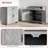 Sideboard Farmhouse Buffet Cabinet, Stone Gray with Barn Doors Drawer Adjustable Shelf | MDF | Particleboard