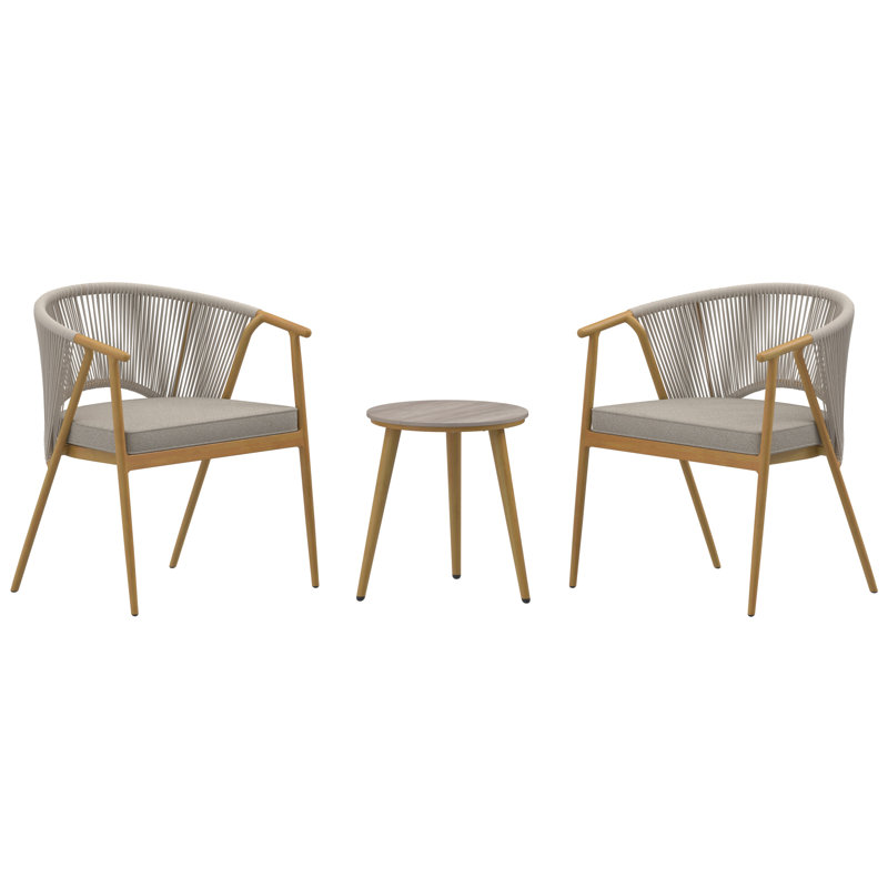 2 - Person Patio Dining Set with Round Table , Cushions Included