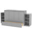 Grand lit escamotable avec tiroirs et tablettes de rangement spacieux. Idéal pour les chambres d'amis ou les chambres compactes. Gris clair-993241505-993241509