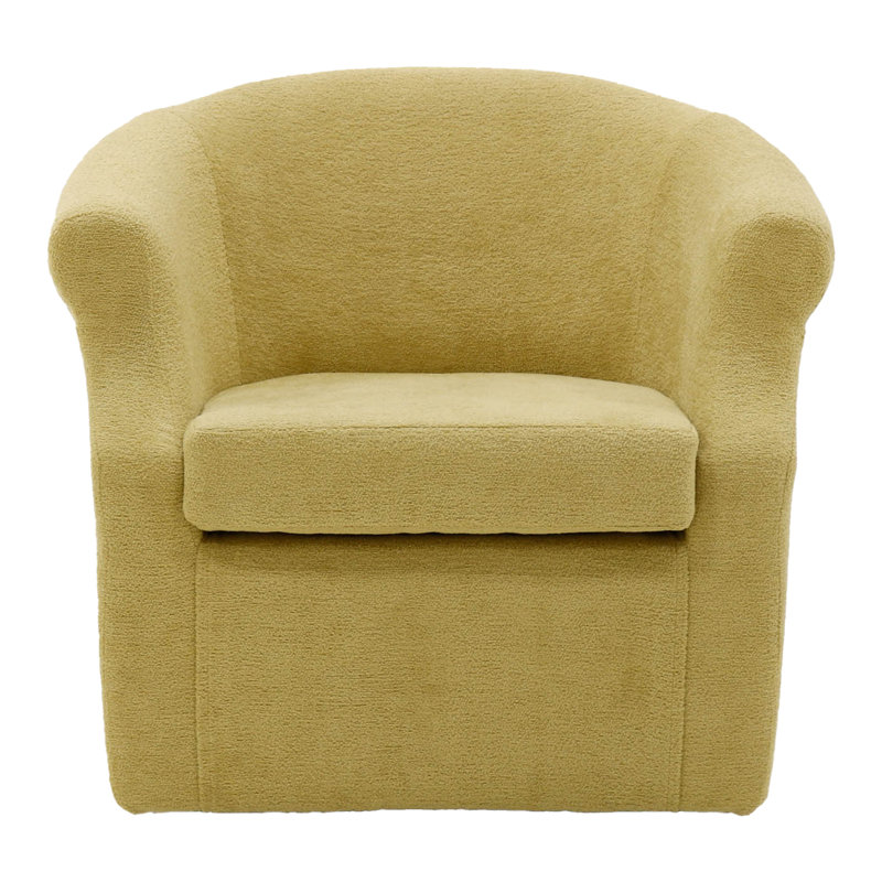 Fauteuil demi-tonneau pivotant l 3,5 po Buril, Yellow Polyester Blend