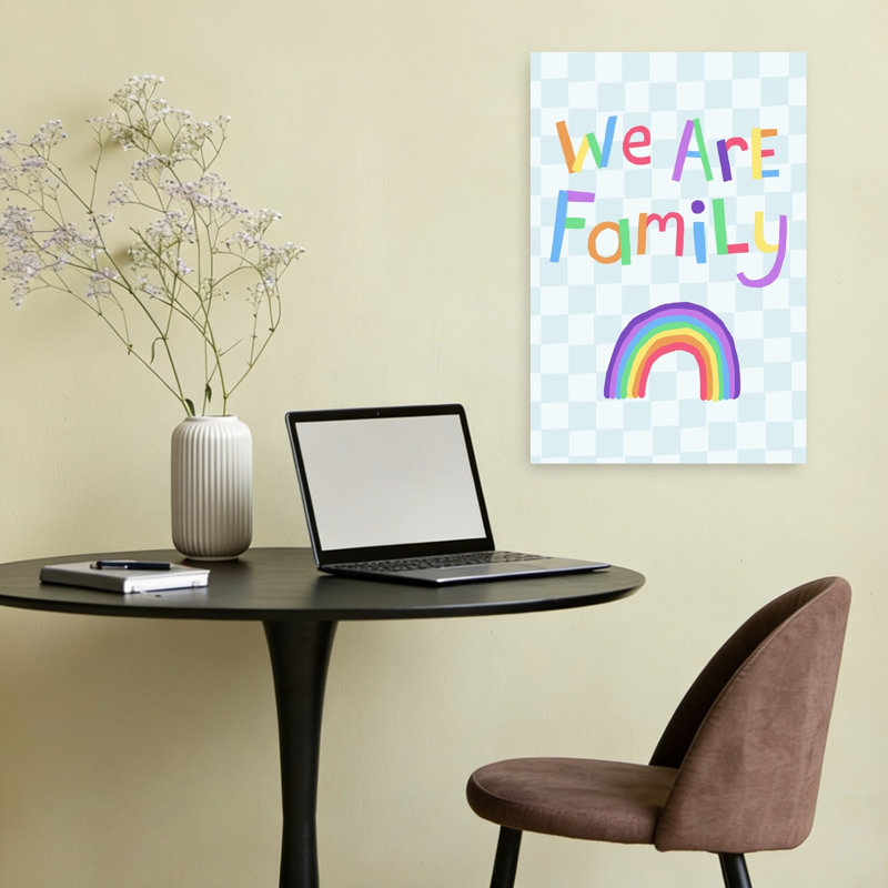 We Are Family Rainbow Colorful Playful Abstract Landscape Nature Wall Art Print 1 Piece Wrapped Canvas Wall Art