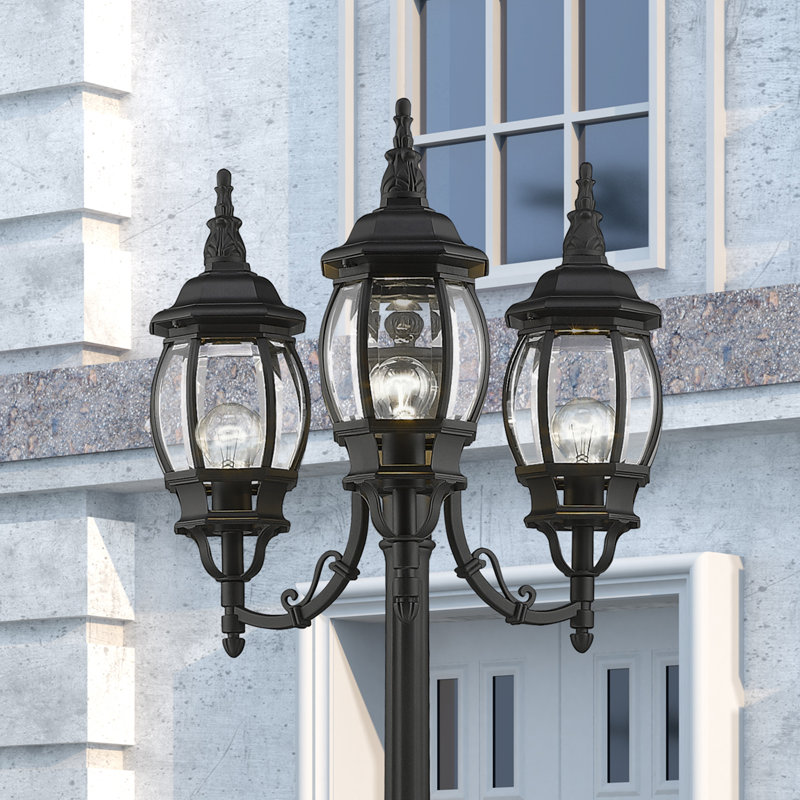 Lampadaire câblé 3 lumières H 84 "Arelene (double), Noir