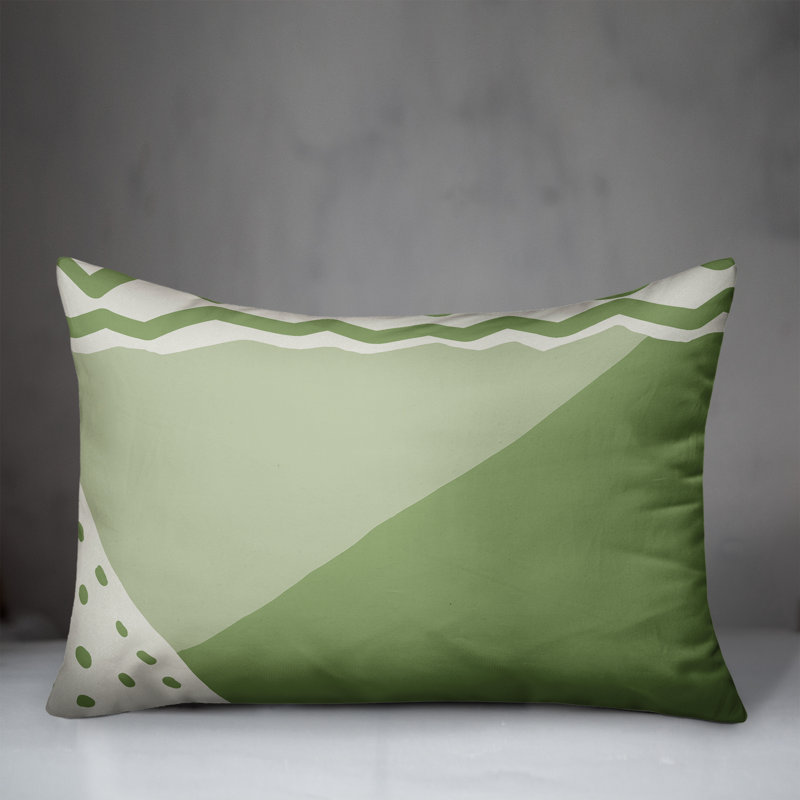 Coussin lombaire intérieur / extérieur abstrait, Vert