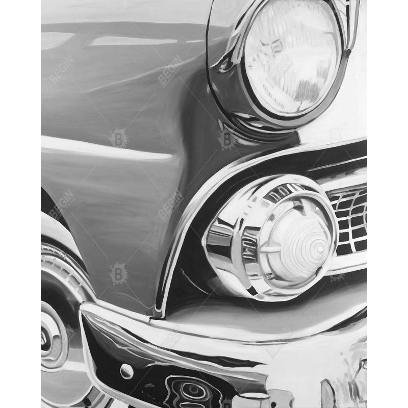 Beautiful Old Car Print On Canvas