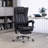 Microfiber Office Chair, High Back Computer Chair With 6 Point Massage, Heat, Adjustable Height And Retractable Footrest, Black