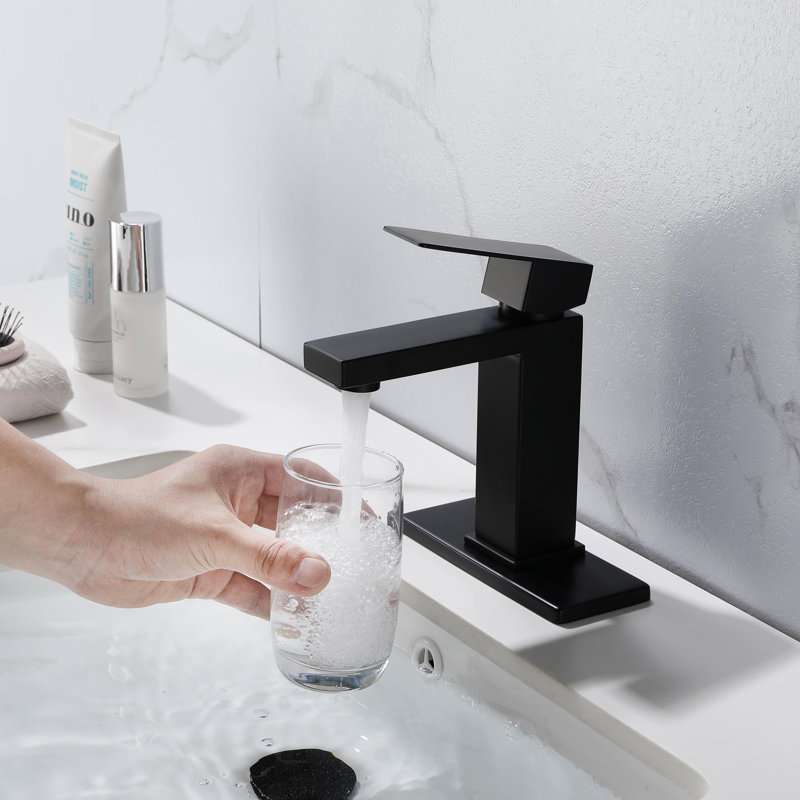 Bathroom Sink Faucet With Single Handle And Pop - Up Drain, Matte Black, Leak Proofing Drain For  Overflow , Water Aeration