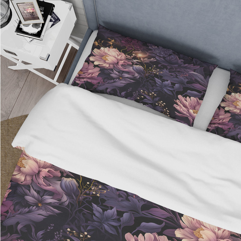 Enchanted Dusk Moody Patterns - Ensemble de housse de couette à motif floral