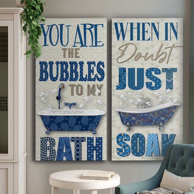 " Bubbles To My Bath " 2 - Pieces, 24" H x 12" W x 1" D
