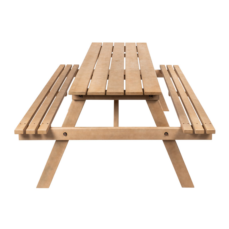 Halewood 4 - Person Wood Patio Dining Set with Rectangular Table, 29.53" H x 59.06" W x 47.24" D, Light Teak