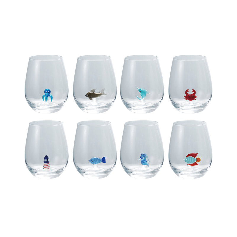 Stemless Wine Glass with Figure Insides