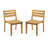  Outdoor Acacia Wood Dining Side Chairs, Patio Kitchen Seating Set of 2, Teak Finish