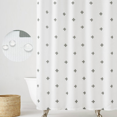 Cross Pattern Geometric Cute Shower Curtain