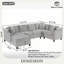 Canapé modulaire moderne de coin en forme de U de 115,7 po avec porte-gobelets, espace de rangement et ports USB-129387084