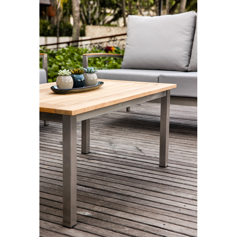 Avanti Teak Stainless Steel Outdoor Rectangle Coffee Table 40"