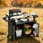 42" x 20" Outdoor Kitchen Island Cart with Storage, Stainless Steel BBQ Prep Table for Grill & Pizza Oven