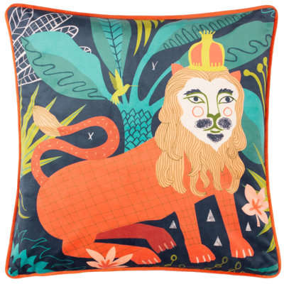 Lion Abstract Square Throw Pillow Cover