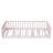 Twin Size Solid Wood Kids Floor Platform Bed for Toddler Bed Transition with Fence, No Door Included-425421566