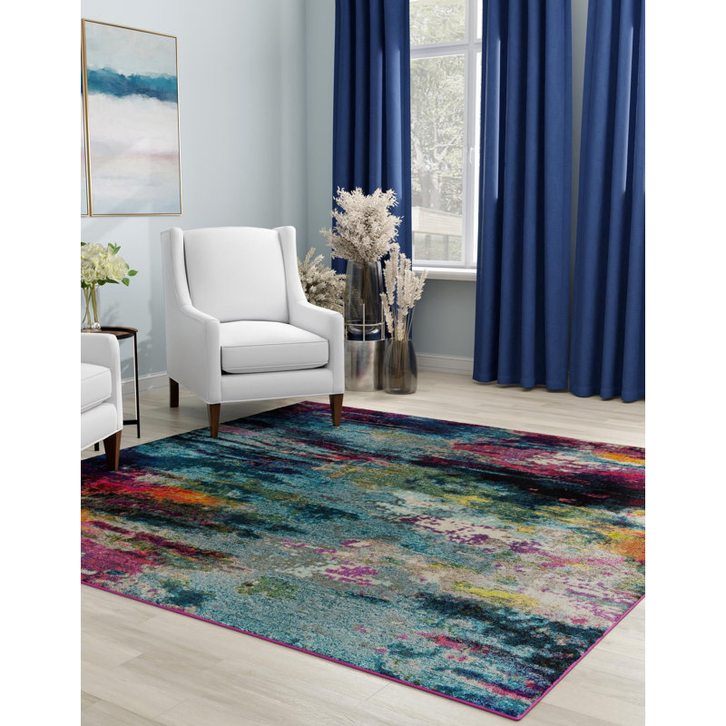 Hashimoto Abstract Area Rug, Square 6'1"